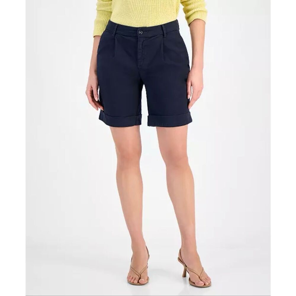 HUGO BOSS Orange High-Rise Chino Shorts Navy 6